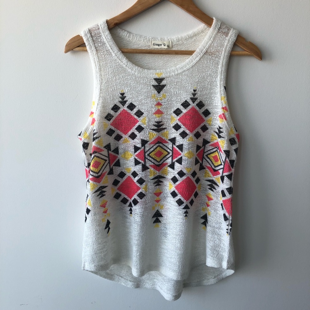 Ginger G Tribal Print Tank Top